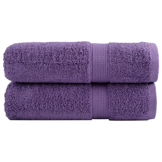 vidaXL Premium Bath Towels "SOLUND" 2 pcs Purple 100x150 cm 600 gsm