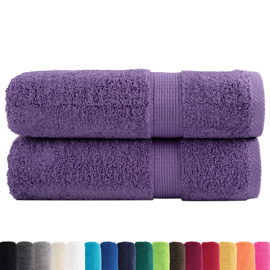 vidaXL Premium Bath Towels "SOLUND" 2 pcs Purple 100x150 cm 600 gsm