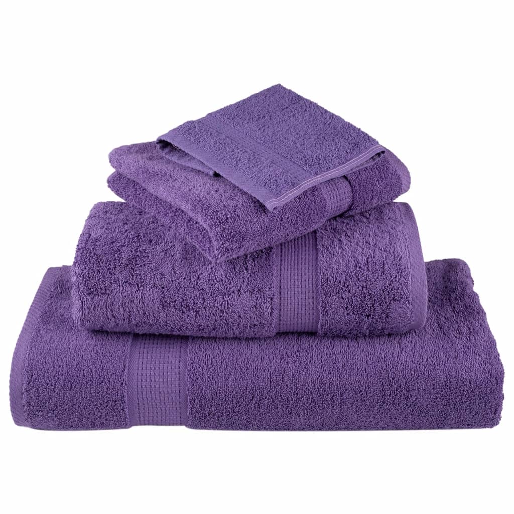 vidaXL Premium Bath Towels "SOLUND" 2 pcs Purple 100x150 cm 600 gsm
