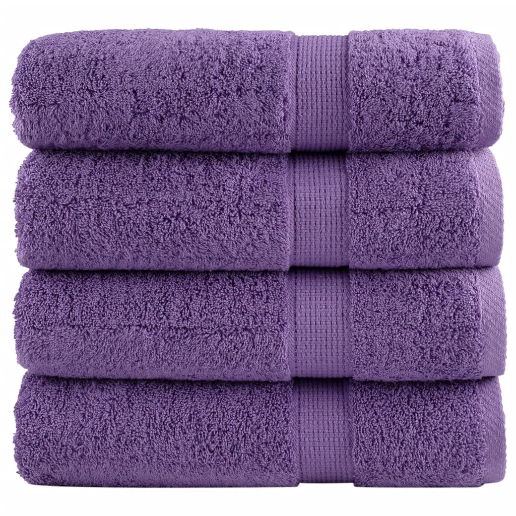 vidaXL Premium Bath Towels "SOLUND" 4 pcs Purple 100x150 cm 600 gsm