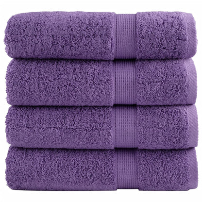 vidaXL Premium Bath Towels "SOLUND" 4 pcs Purple 100x150 cm 600 gsm
