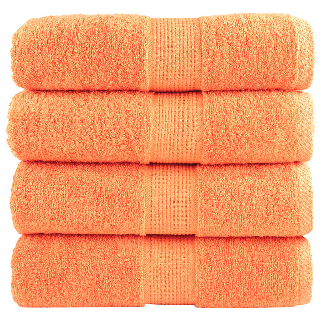 vidaXL Premium Wash Towels SOLUND 4 pcs Orange 30x30 cm 600 gsm