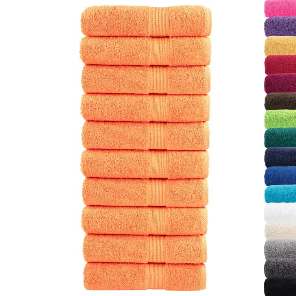 vidaXL Premium Shower Towels SOLUND 10 pcs Orange 70x140 cm 600 gsm
