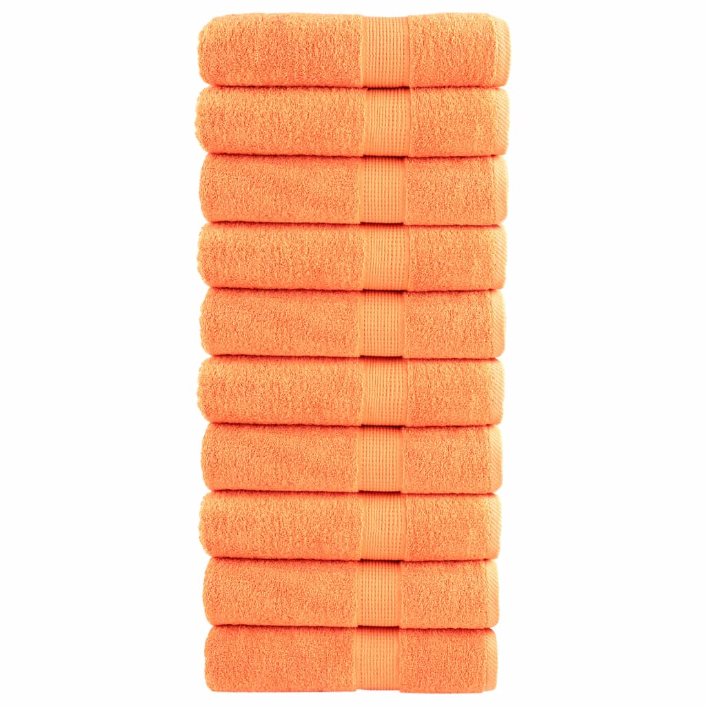 vidaXL Premium Bath Towels "SOLUND" 10 pcs Orange 100x150 cm 600 gsm