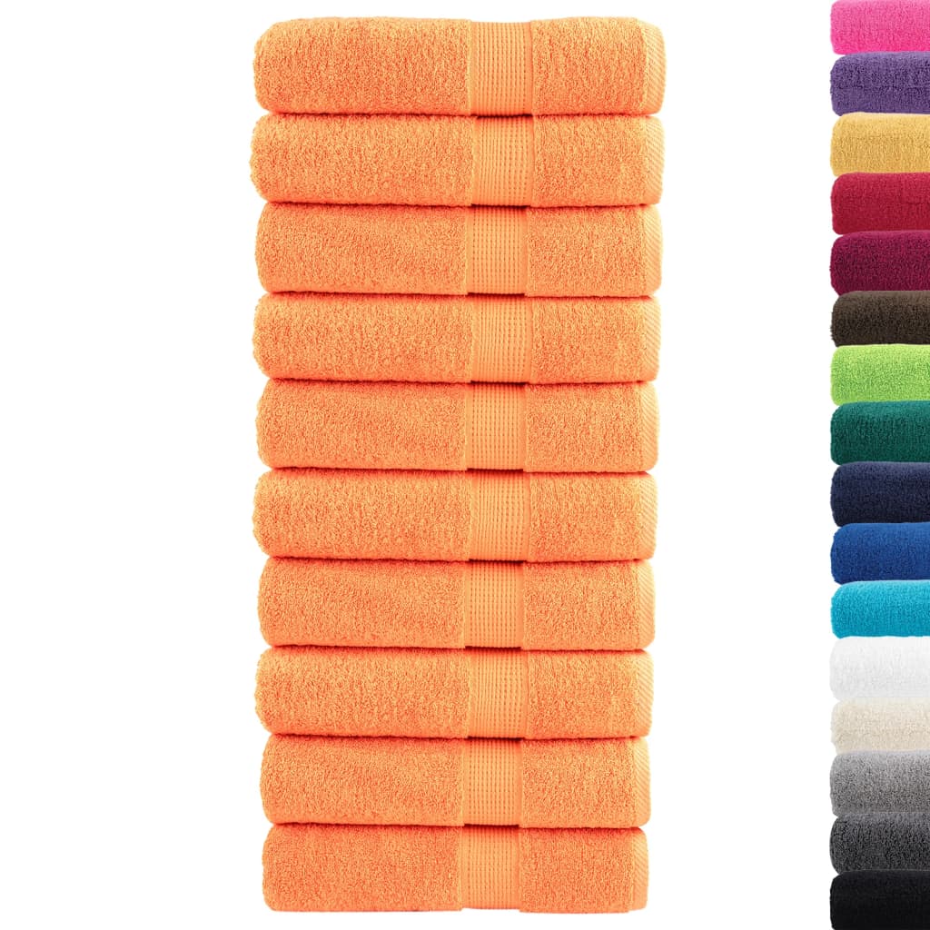 vidaXL Premium Bath Towels "SOLUND" 10 pcs Orange 100x150 cm 600 gsm