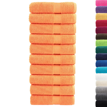 vidaXL Premium Bath Towels "SOLUND" 10 pcs Orange 100x150 cm 600 gsm