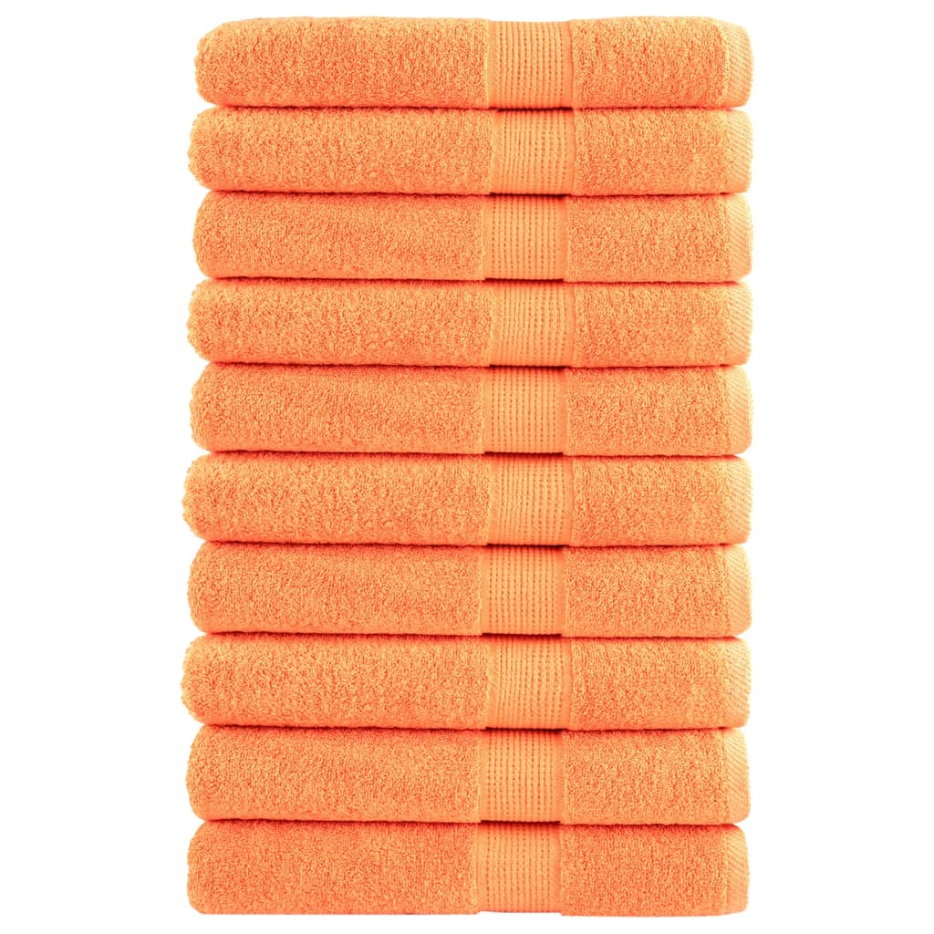 vidaXL Premium Sauna Towels SOLUND 10 pcs Orange 80x200 cm 600 gsm