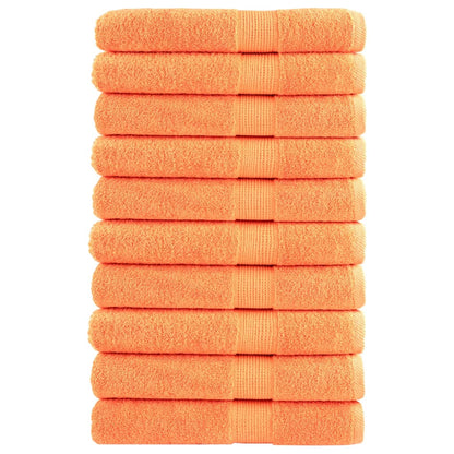 vidaXL Premium Sauna Towels SOLUND 10 pcs Orange 80x200 cm 600 gsm