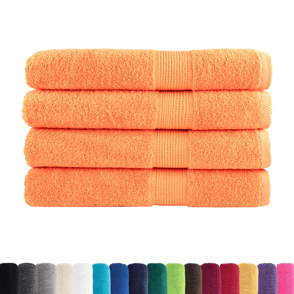vidaXL Premium Towels SOLUND 4 pcs Orange 100x200 cm 600 gsm