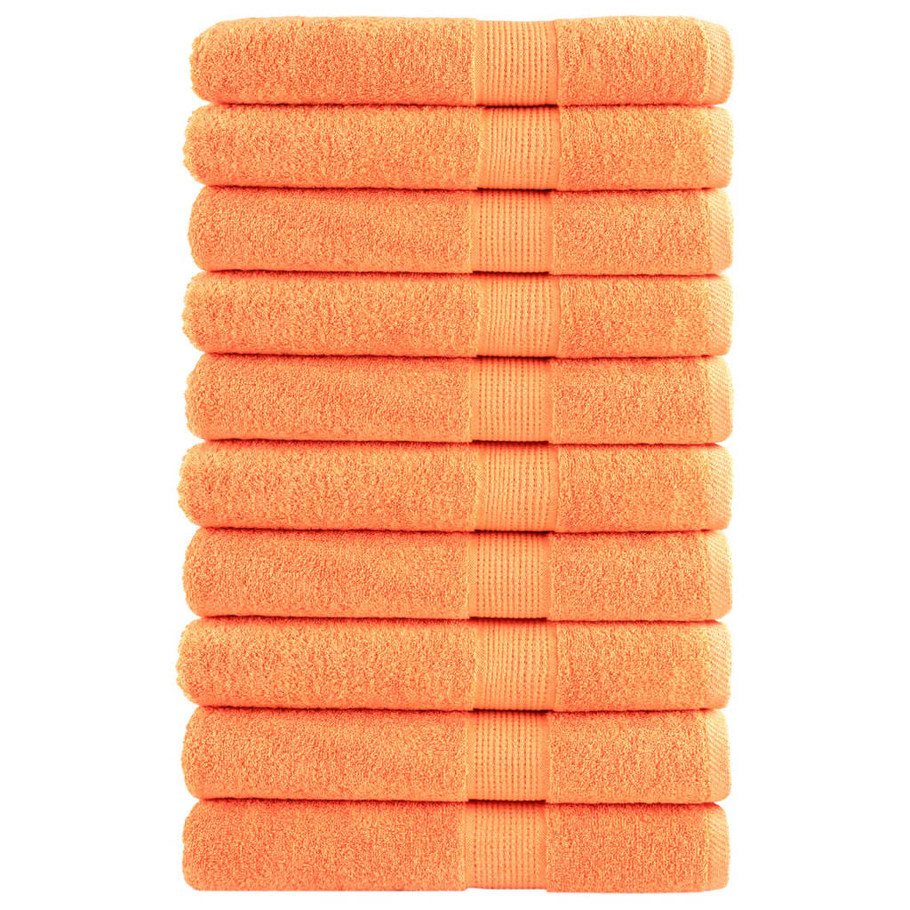 vidaXL Premium Towels SOLUND 10 pcs Orange 100x200 cm 600 gsm