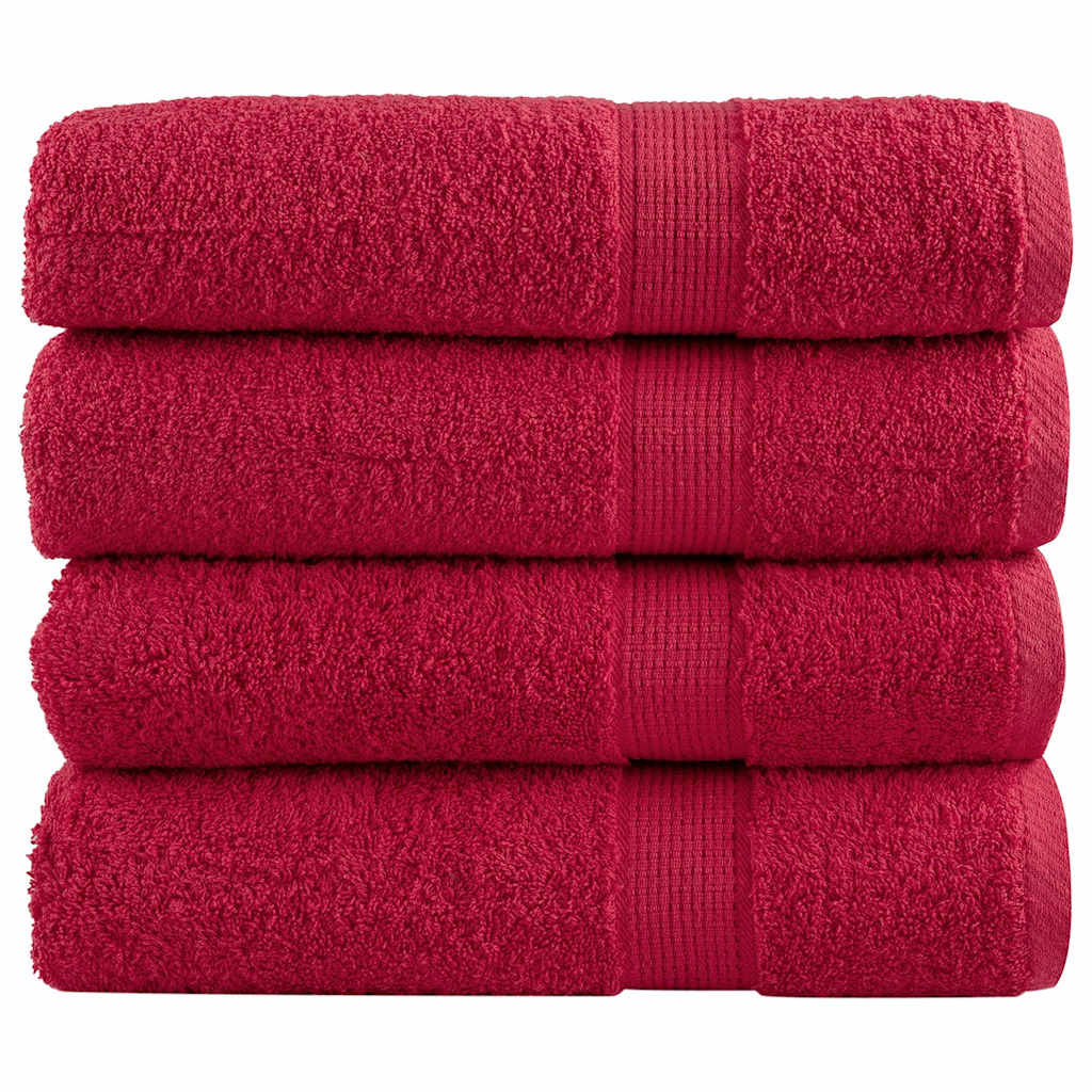 vidaXL Premium Bath Towels "SOLUND" 4 pcs Red 100x150 cm 600 gsm