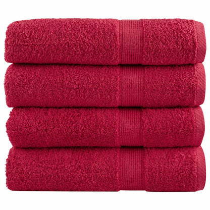 vidaXL Premium Bath Towels "SOLUND" 4 pcs Red 100x150 cm 600 gsm