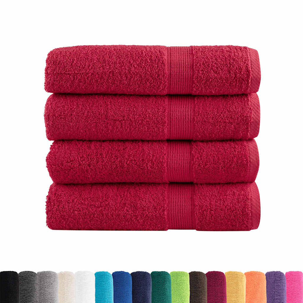 vidaXL Premium Bath Towels "SOLUND" 4 pcs Red 100x150 cm 600 gsm