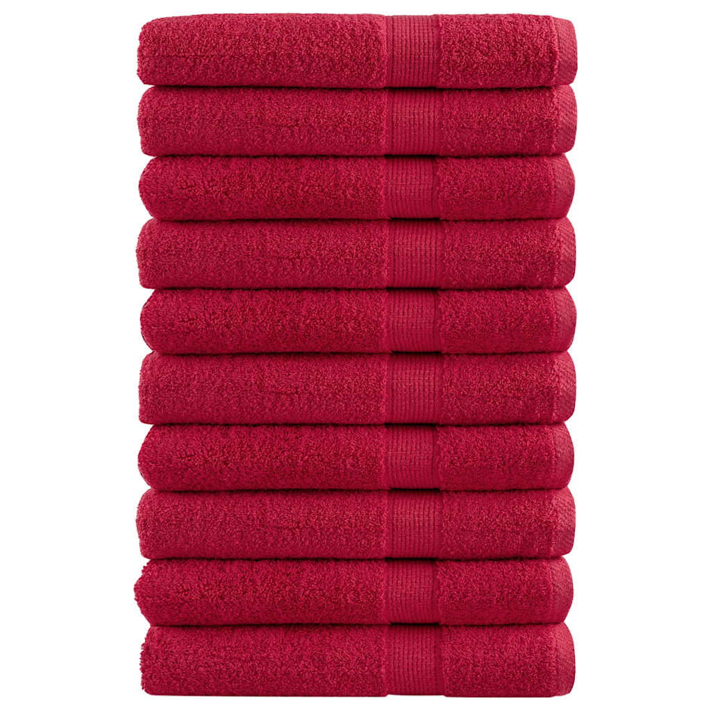 vidaXL Premium Sauna Towels SOLUND 10 pcs Red 80x200 cm 600 gsm