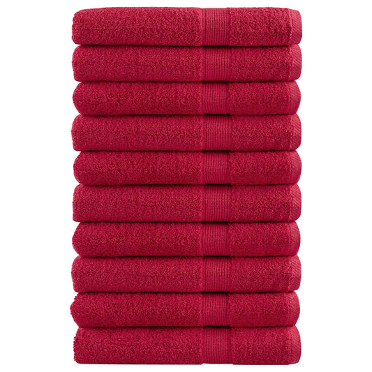 vidaXL Premium Sauna Towels SOLUND 10 pcs Red 80x200 cm 600 gsm