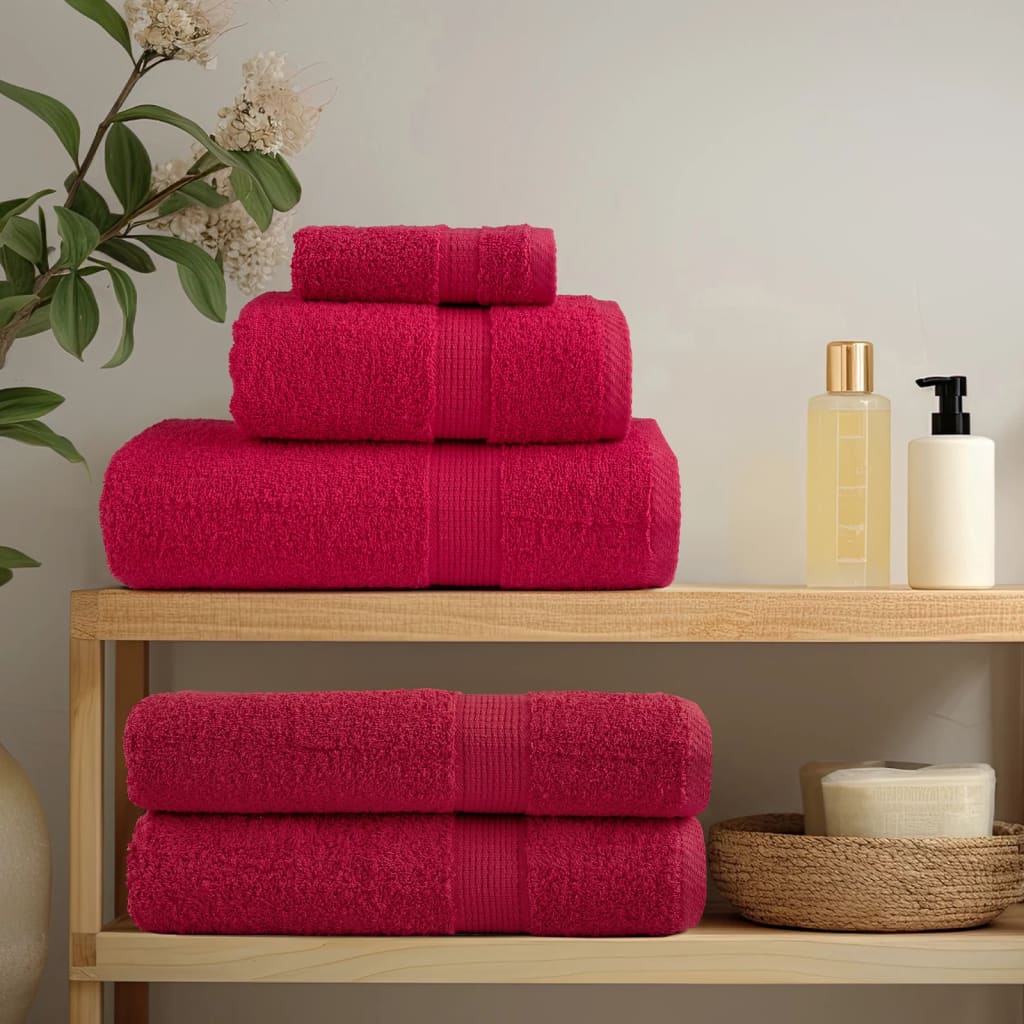 vidaXL Premium Towels SOLUND 10 pcs Red 100x200 cm 600 gsm