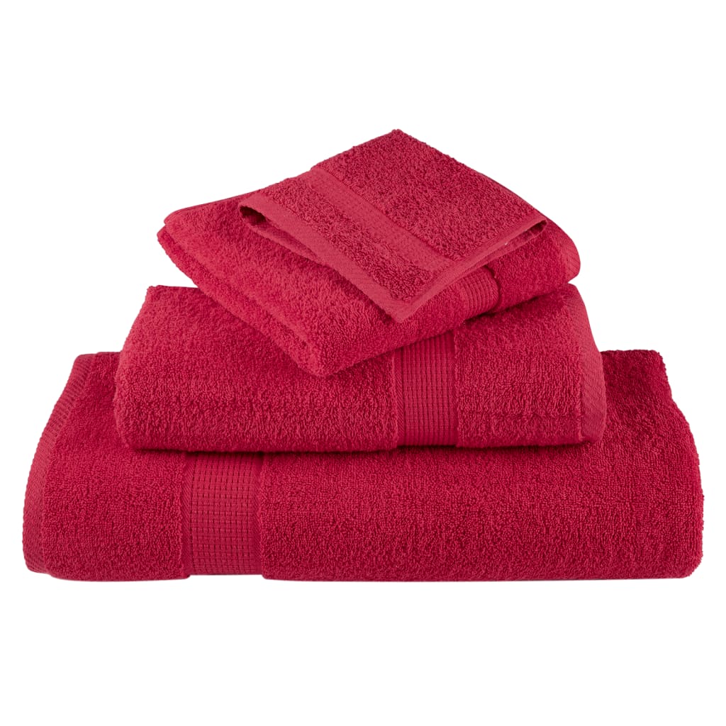 vidaXL Premium Towels SOLUND 10 pcs Red 100x200 cm 600 gsm