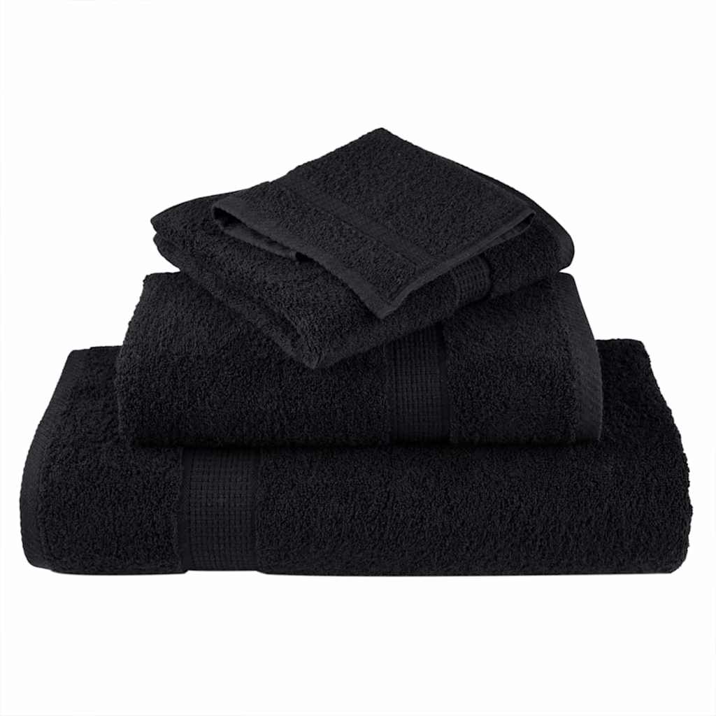 vidaXL Guest Towel SOLUND 2 pcs Black 15 x 21 cm 550 gsm