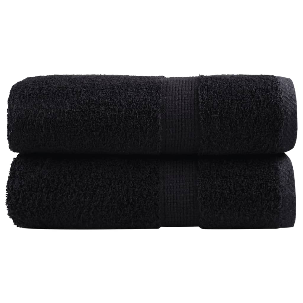 vidaXL Premium Wash Towels SOLUND 2 pcs Black 30x30 cm 600 gsm