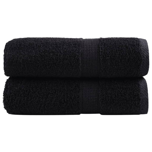 vidaXL Premium Wash Towels SOLUND 2 pcs Black 30x30 cm 600 gsm