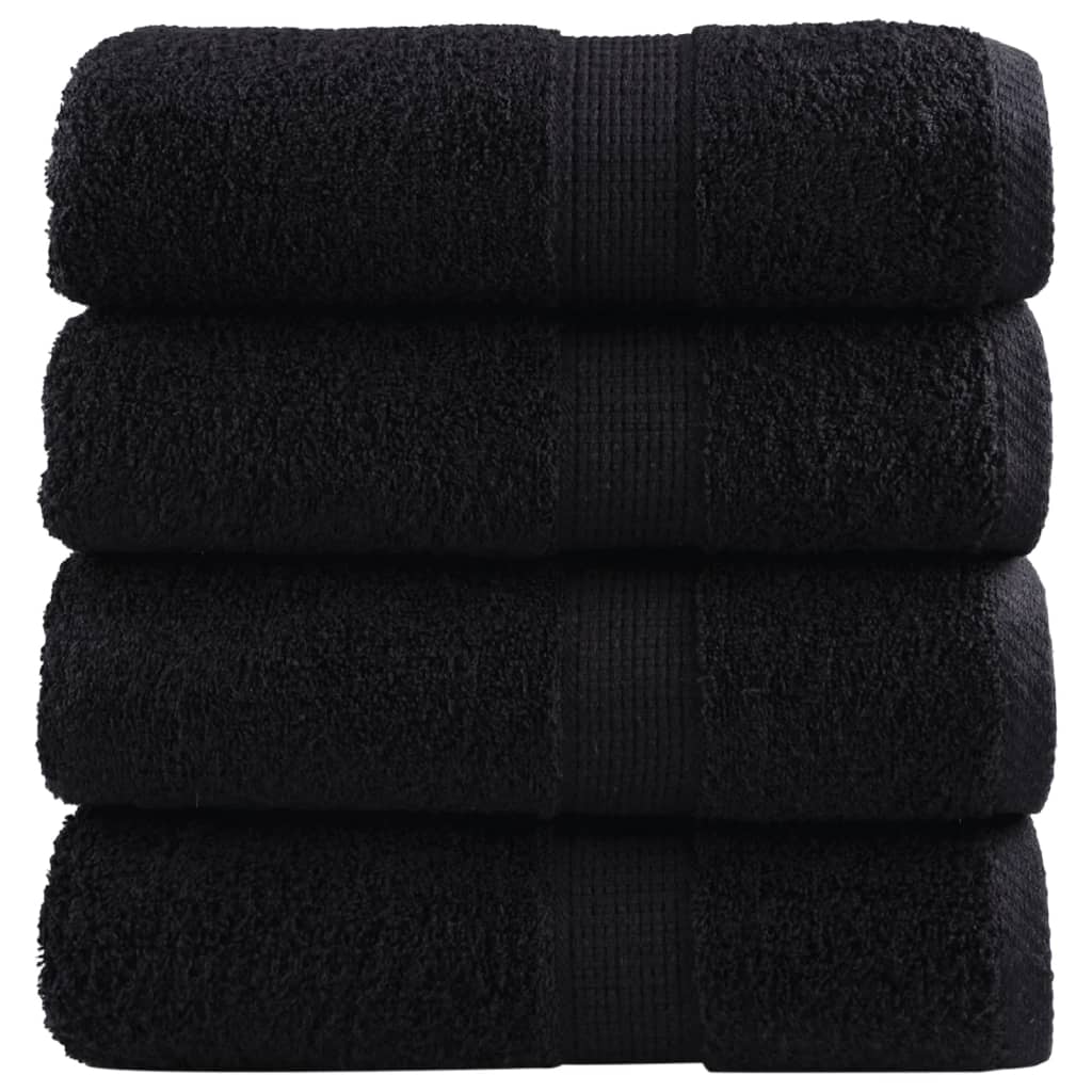 vidaXL Premium Wash Towels SOLUND 4 pcs Black 30x30 cm 600 gsm