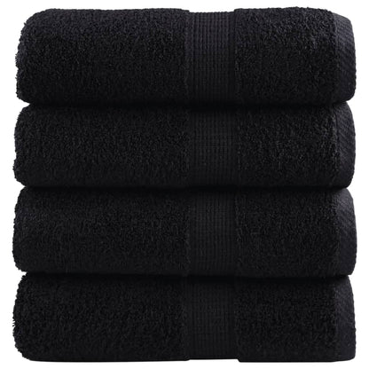 vidaXL Premium Wash Towels SOLUND 4 pcs Black 30x30 cm 600 gsm