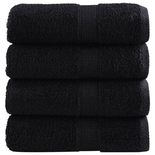 vidaXL Premium Wash Towels SOLUND 4 pcs Black 30x30 cm 600 gsm