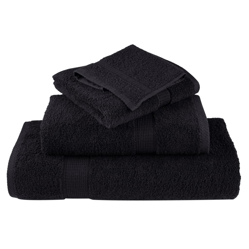 vidaXL Premium Wash Towels SOLUND 10 pcs Black 30x30 cm 600 gsm