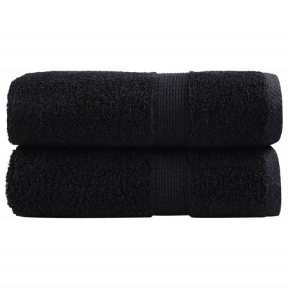 vidaXL Premium Guest Towels SOLUND 2 pcs Black 30x50 cm 600 gsm