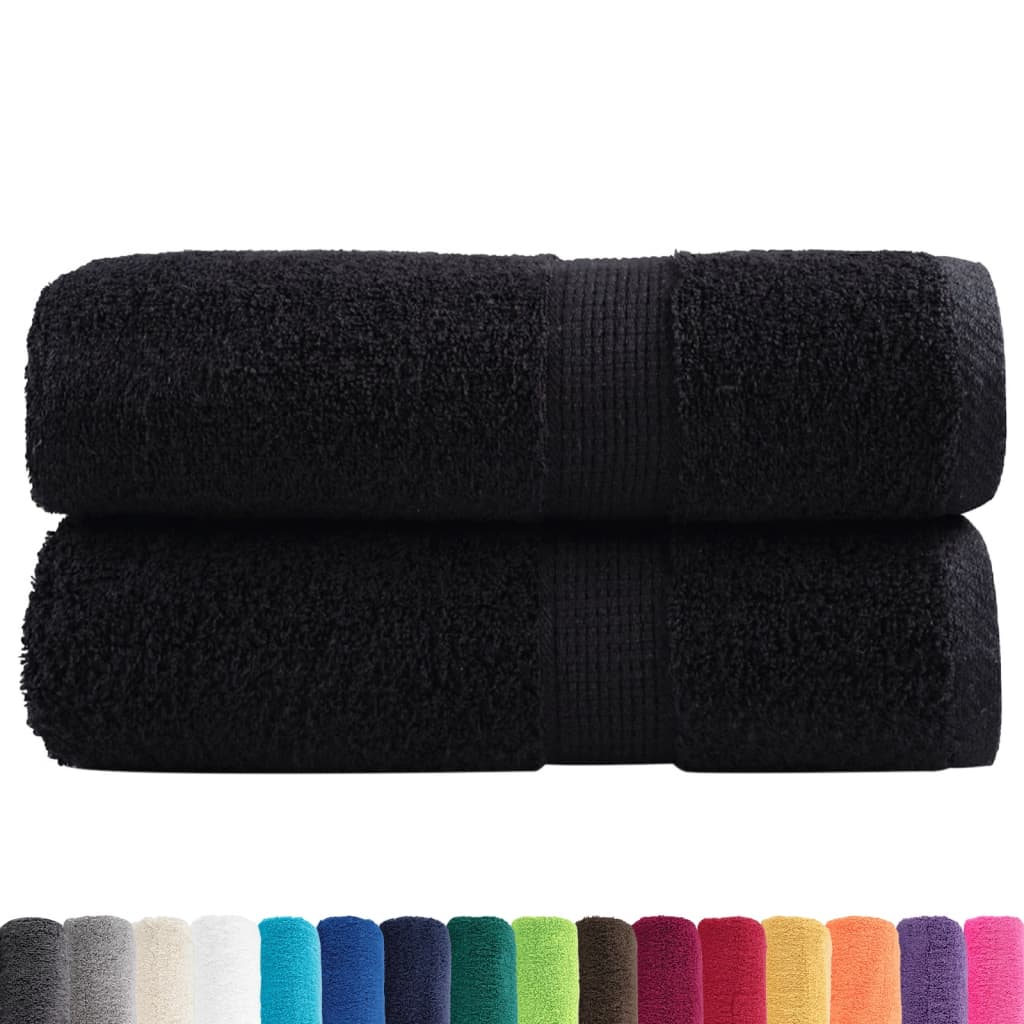 vidaXL Premium Guest Towels SOLUND 2 pcs Black 30x50 cm 600 gsm