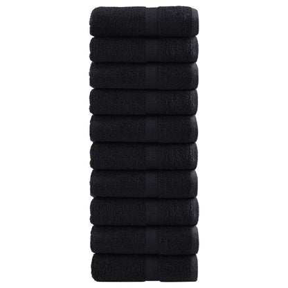 vidaXL Premium Guest Towels SOLUND 10 pcs Black 30x50 cm 600 gsm