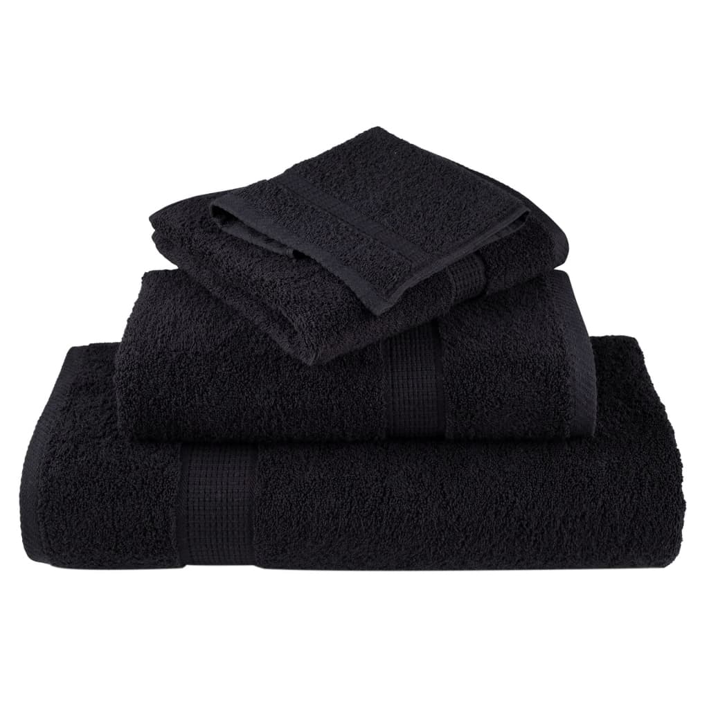 vidaXL Premium Guest Towels SOLUND 10 pcs Black 30x50 cm 600 gsm