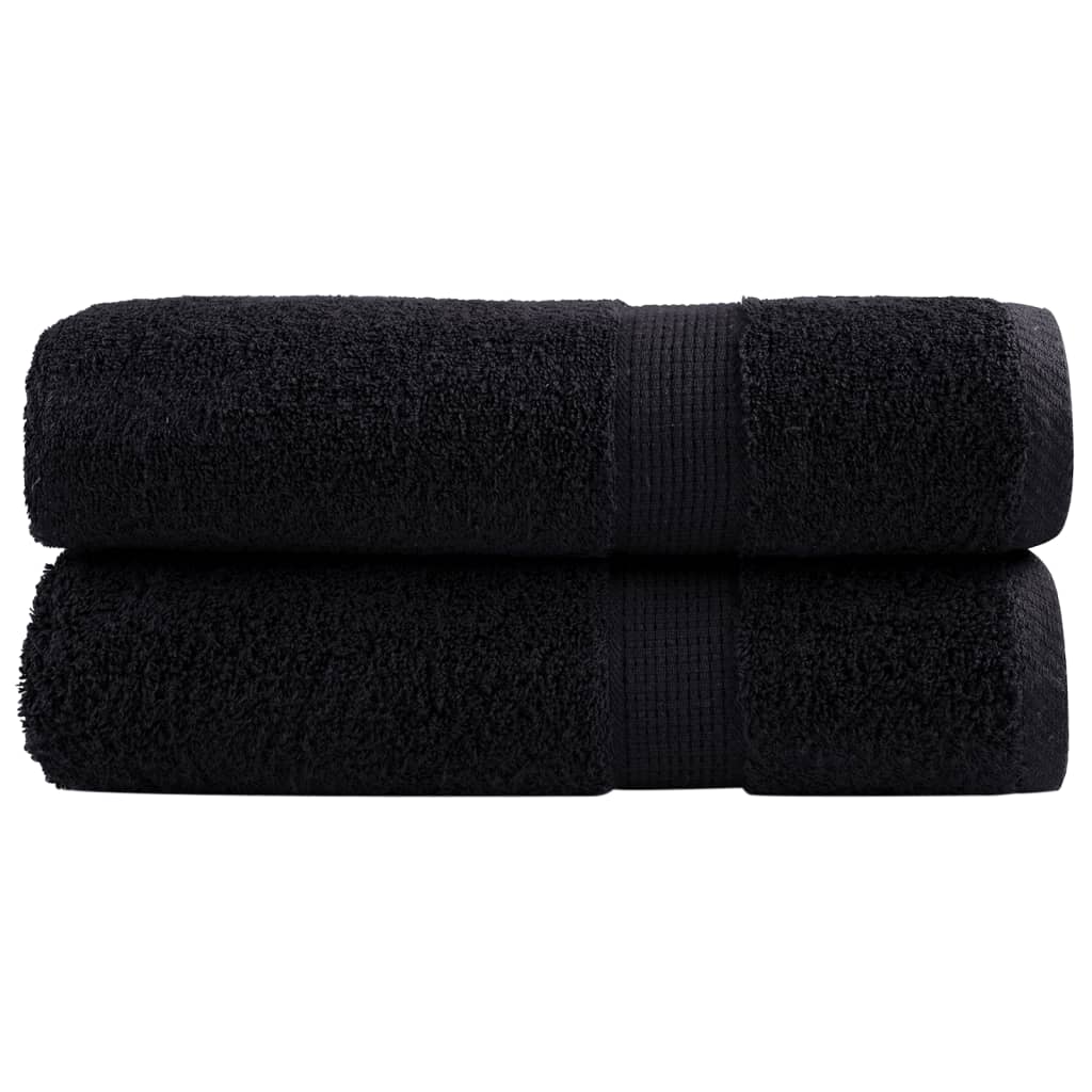 vidaXL Premium Hand Towels SOLUND 2 pcs Black 50x100 cm 600 gsm