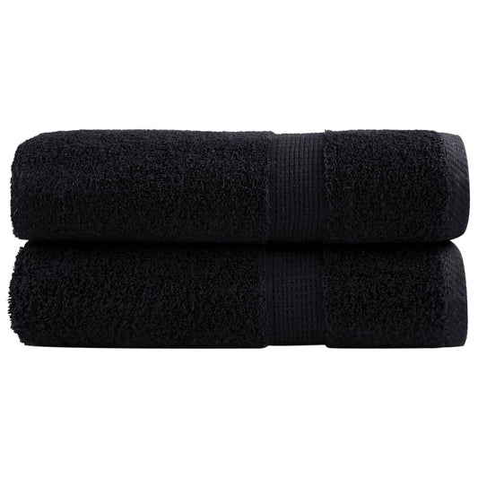 vidaXL Premium Hand Towels SOLUND 2 pcs Black 50x100 cm 600 gsm