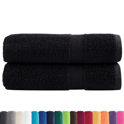 vidaXL Premium Hand Towels SOLUND 2 pcs Black 50x100 cm 600 gsm