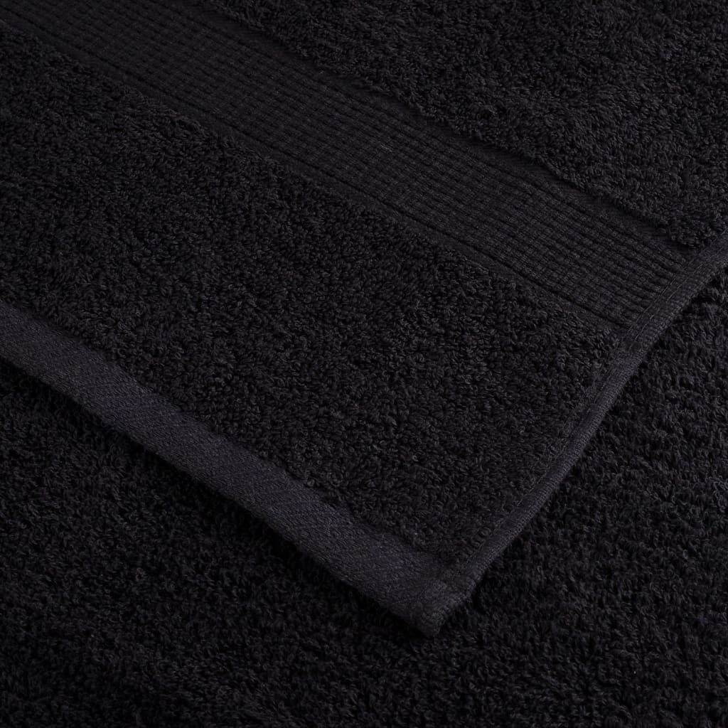 vidaXL Premium Hand Towels SOLUND 2 pcs Black 50x100 cm 600 gsm