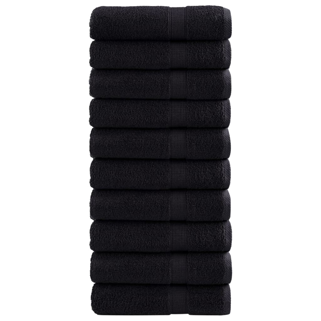 vidaXL Premium Hand Towels SOLUND 10 pcs Black 50x100 cm 600 gsm