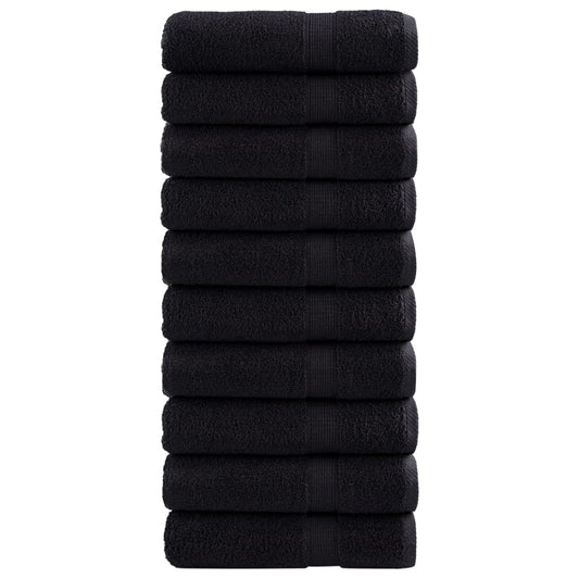 vidaXL Premium Hand Towels SOLUND 10 pcs Black 50x100 cm 600 gsm