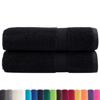 vidaXL Premium Shower Towels SOLUND 2 pcs Black 70x140 cm 600 gsm