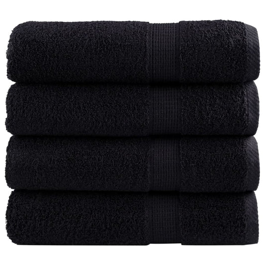vidaXL Premium Shower Towels SOLUND 4 pcs Black 70x140 cm 600 gsm