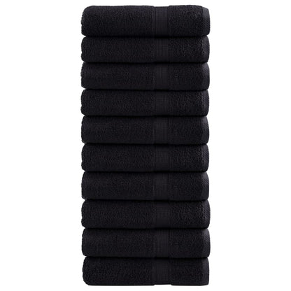 vidaXL Premium Shower Towels SOLUND 10 pcs Black 70x140 cm 600 gsm
