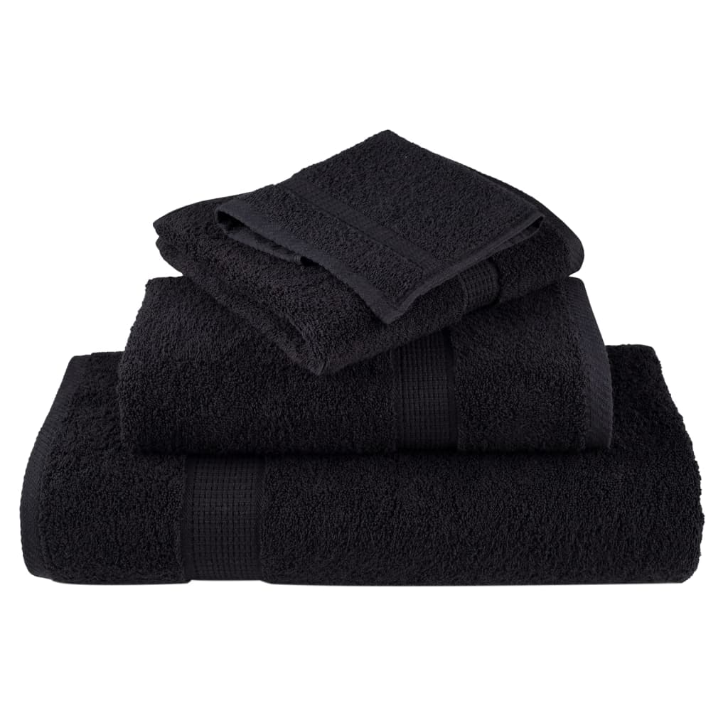 vidaXL Premium Shower Towels SOLUND 10 pcs Black 70x140 cm 600 gsm