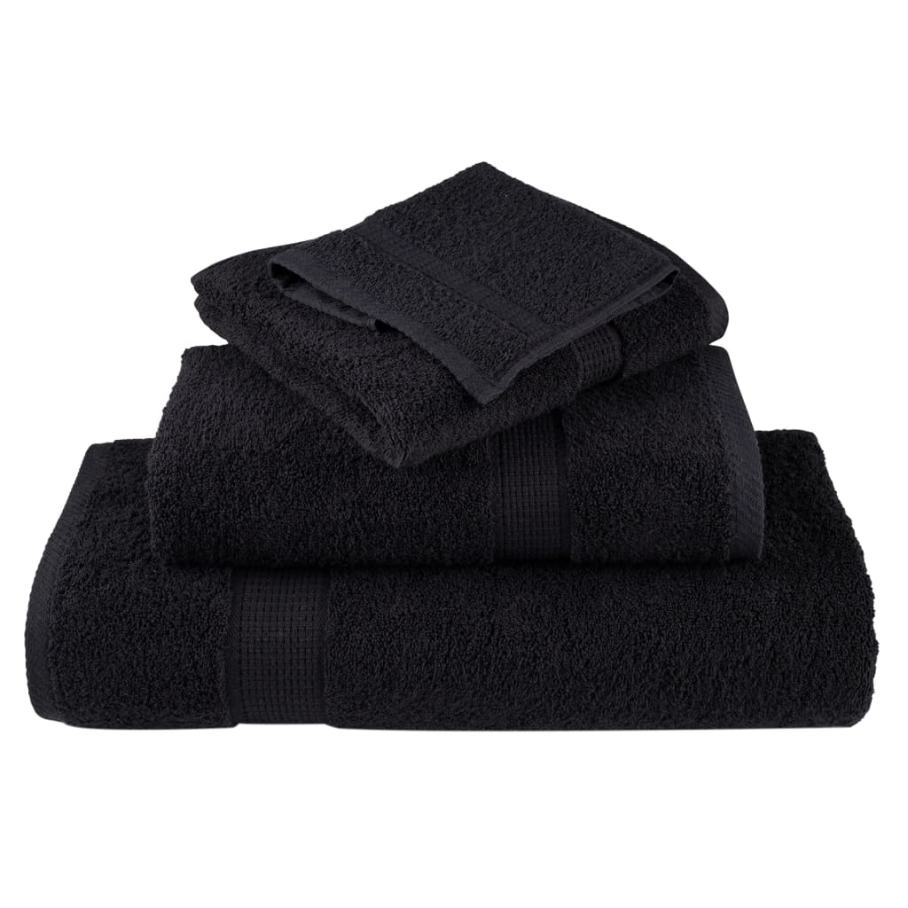 vidaXL Premium Bath Towels "SOLUND" 4 pcs Black 100x150 cm 600 gsm