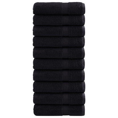 vidaXL Premium Bath Towels "SOLUND" 10 pcs Black 100x150 cm 600 gsm
