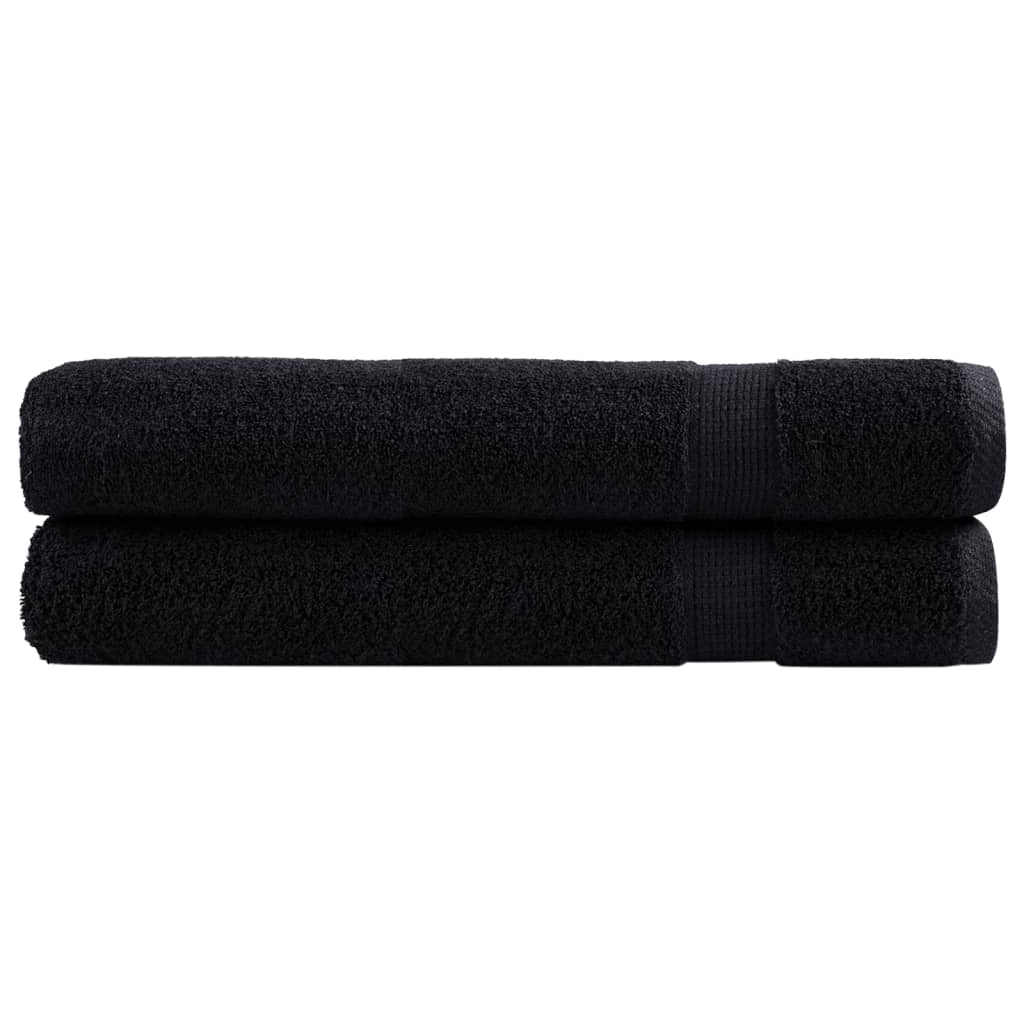 vidaXL Premium Sauna Towels SOLUND 2 pcs Black 80x200 cm 600 gsm