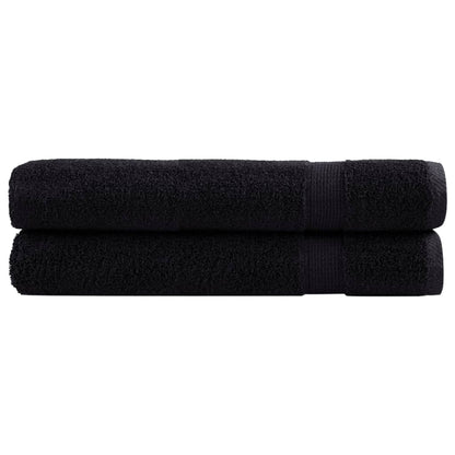 vidaXL Premium Sauna Towels SOLUND 2 pcs Black 80x200 cm 600 gsm