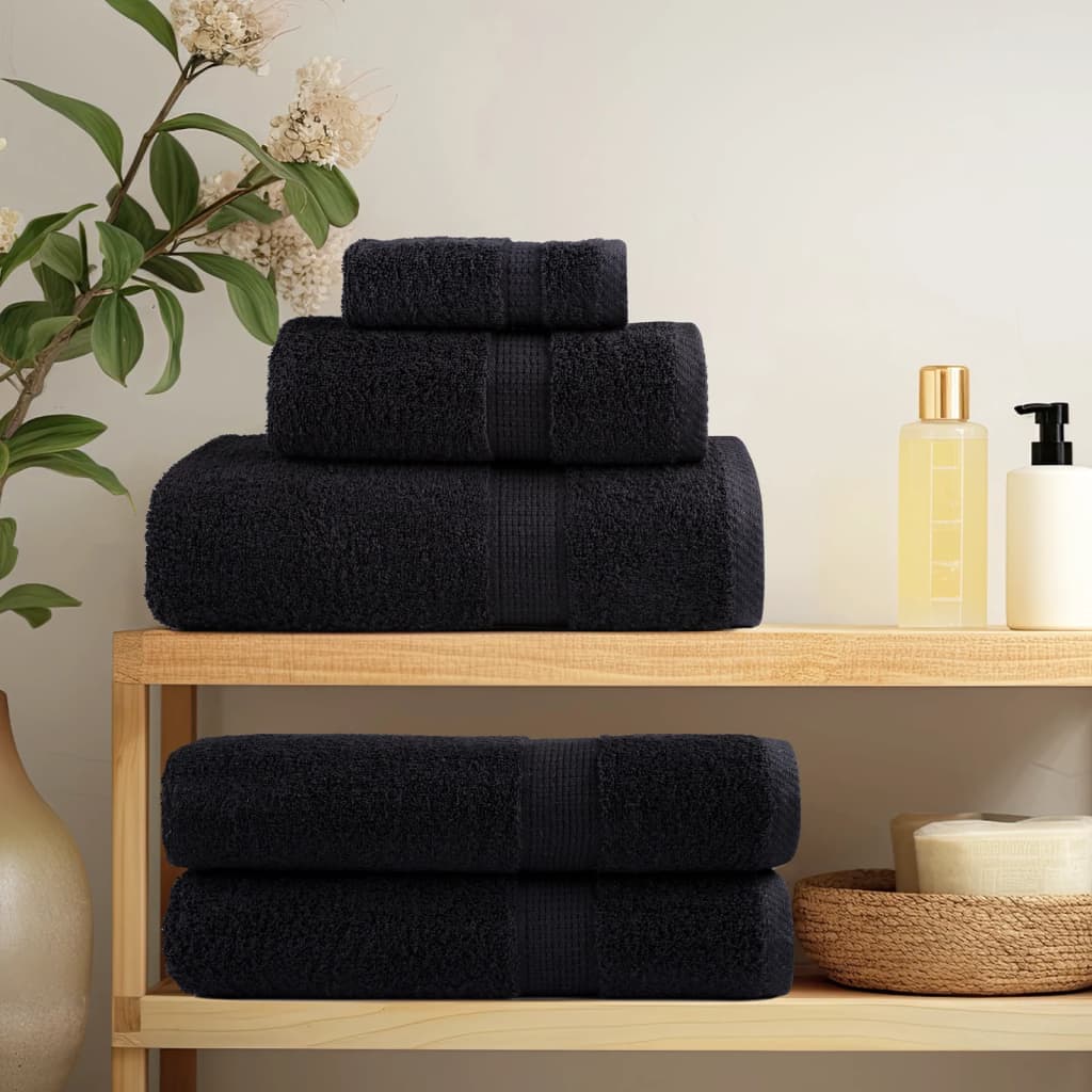 vidaXL Premium Sauna Towels SOLUND 4 pcs Black 80x200 cm 600 gsm