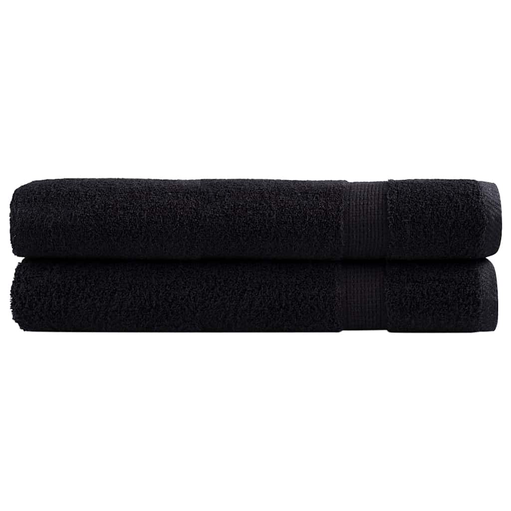vidaXL Premium Towels SOLUND 2 pcs Black 100x200 cm 600 gsm