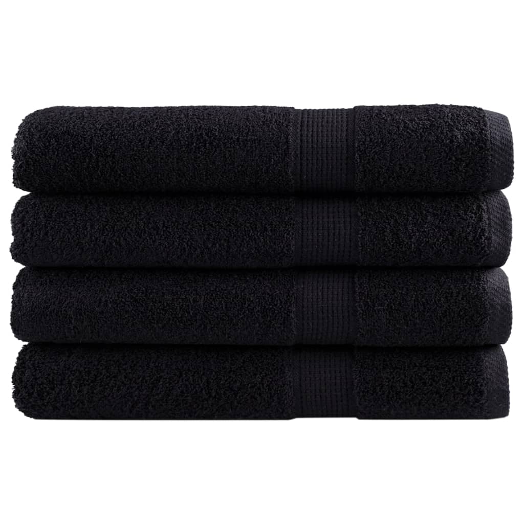 vidaXL Premium Towels SOLUND 4 pcs Black 100x200 cm 600 gsm