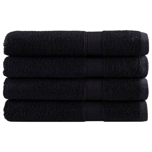 vidaXL Premium Towels SOLUND 4 pcs Black 100x200 cm 600 gsm